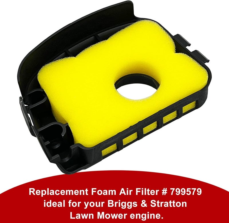 RayTour Air Cleaner Replacement Foam Filter 799579 fit for B.S. Engine Air Filters Spark Plug compatible with Briggs and Stratton Lawn Mower - Image 3
